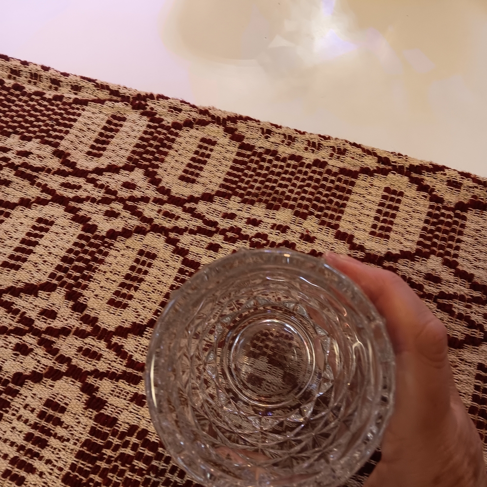 Diamond Pattern Glass Candle Holder, Small Vase, Heavy Crystal - Picture 2 of 4